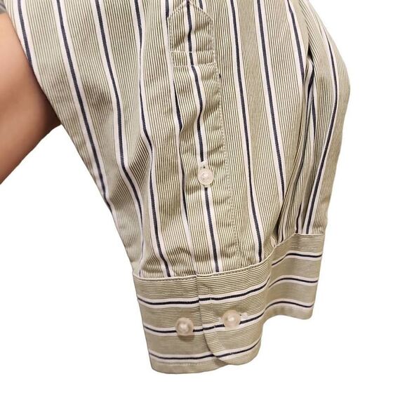 Tommy Hilfiger Men's Green Striped 80's 2 Ply Fabric Button Down Shirt Size XXL - Picture 8 of 15